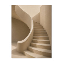 Gekurvte Treppe Minimalistisches Beiges Postkarten