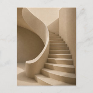 Gekurvte Treppe Minimalistisches Beiges Postkarten