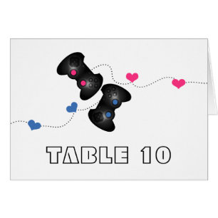 Geky Gamers Tischnummer Card Dark (blau/rosa)