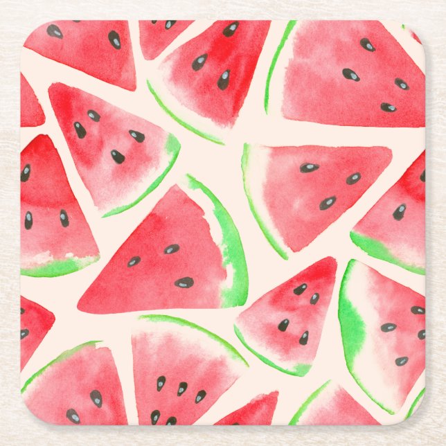 Gel Mousepad, Wassermelone Rechteckiger Pappuntersetzer (Vorderseite)