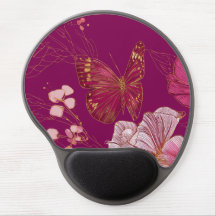 Tapis de souris en gelée Papillon Rose