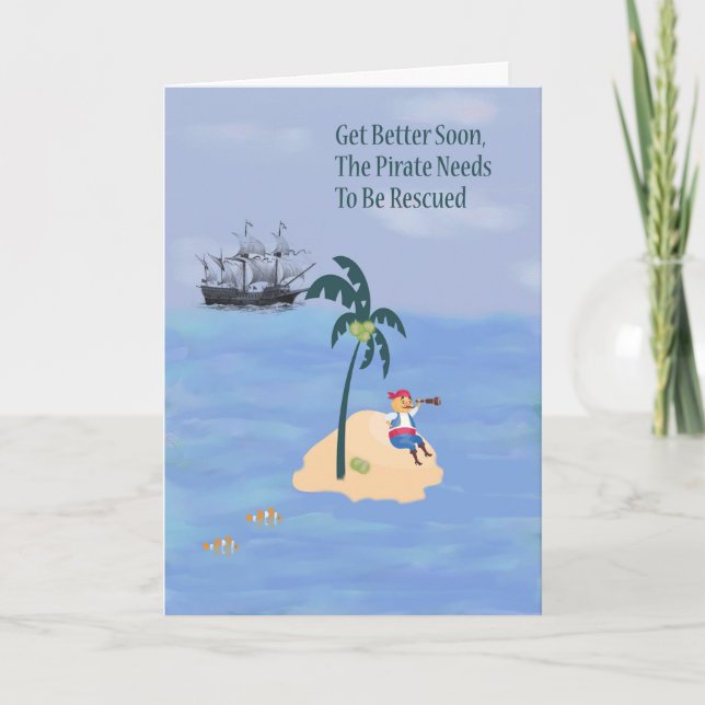 Gel Well Card für Jungen mit Pirate Karte (Vorderseite)