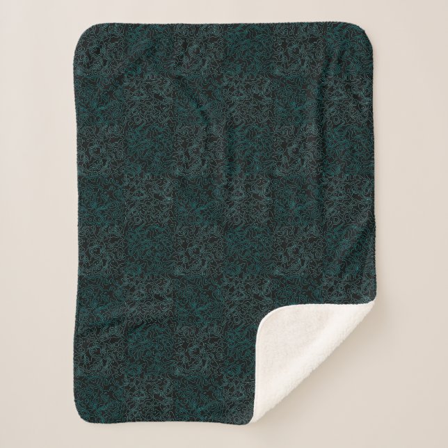 Geländemuster Grün 01bx4.Schwarz Sherpadecke (Vorderseite)