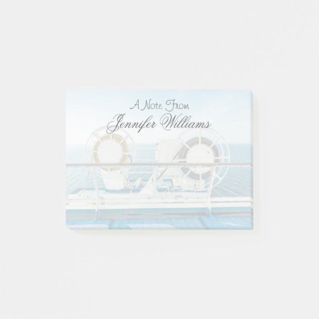 Geländer eines Kreuzschiffs Post-it Klebezettel (Vorderseite)