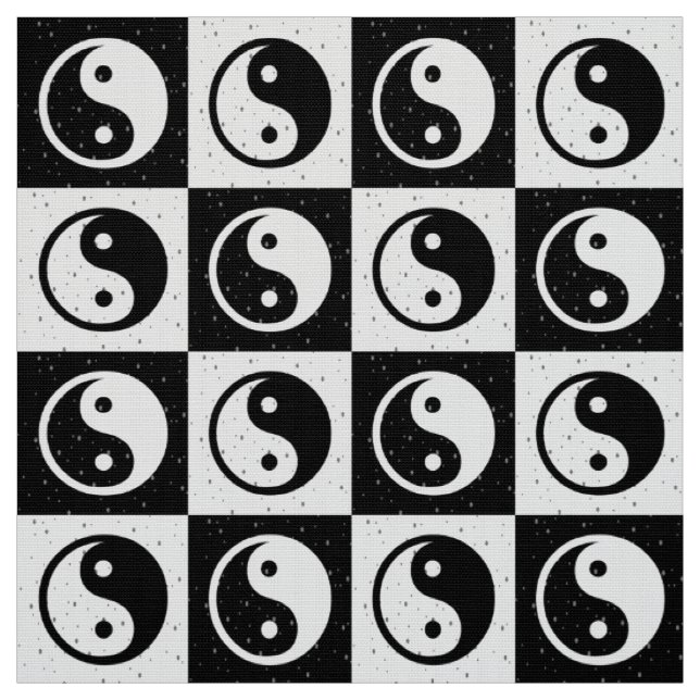 Geländertes Ying-Yang Stoff (Muster)