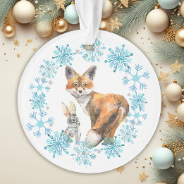 Gelassen Es gibt Friedensfuchs und Kaninchen Weihn Ornament