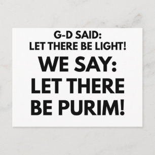 gelassen, es gibt purim blanco MEJORADA Postkarte