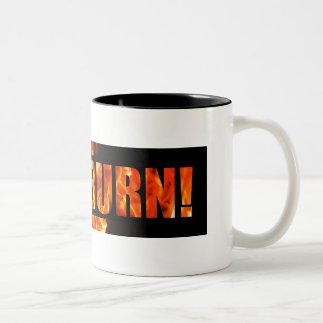 GELASSEN IHM BRENNEN! Kaffee-Tasse Zweifarbige Tasse (Rechts)