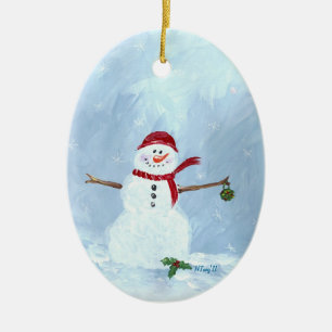 Gelassen ihm schneien keramik ornament