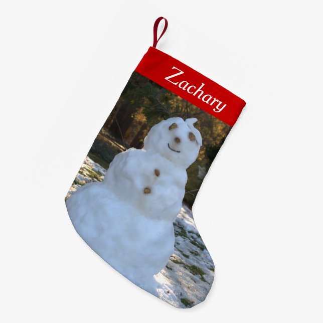 Gelassen ihm schneien personalisierte kleiner weihnachtsstrumpf (Vorderansicht (hängend))