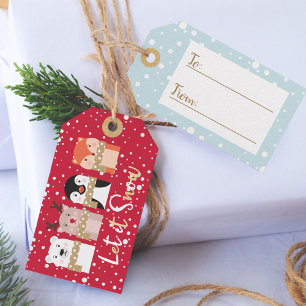 Gelassen ihm schneien   Ren, polarer Bär, Penguin Geschenkanhänger