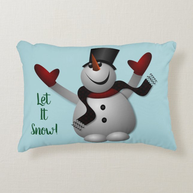 Gelassen ihm schneien Snowman Dekokissen (Vorderseite)