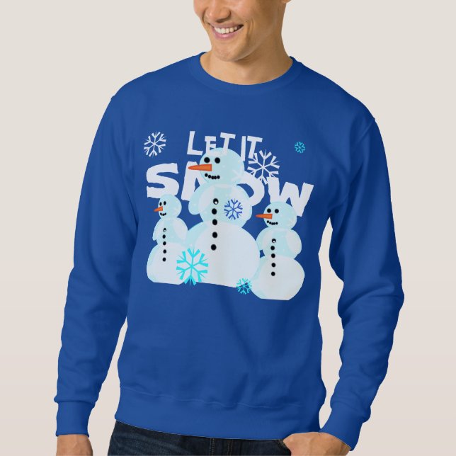 Gelassen ihm schneien Snowman-Strickjacke Sweatshirt (Vorderseite)