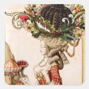 Gelassen ihnen essen Sie Pudding! Marie Antoinette Quadratischer Aufkleber