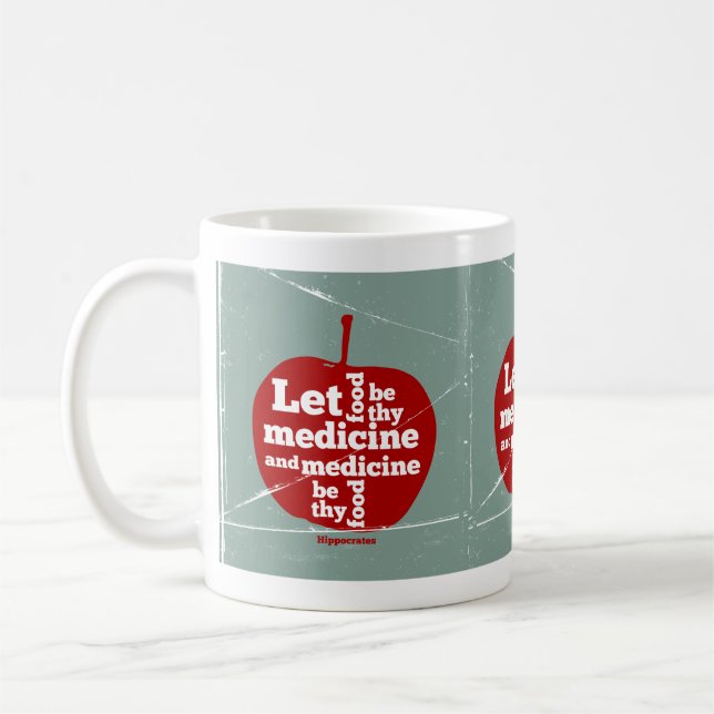 Gelassen Lebensmittel durch Arzneimittel Hippokrat Kaffeetasse (Links)