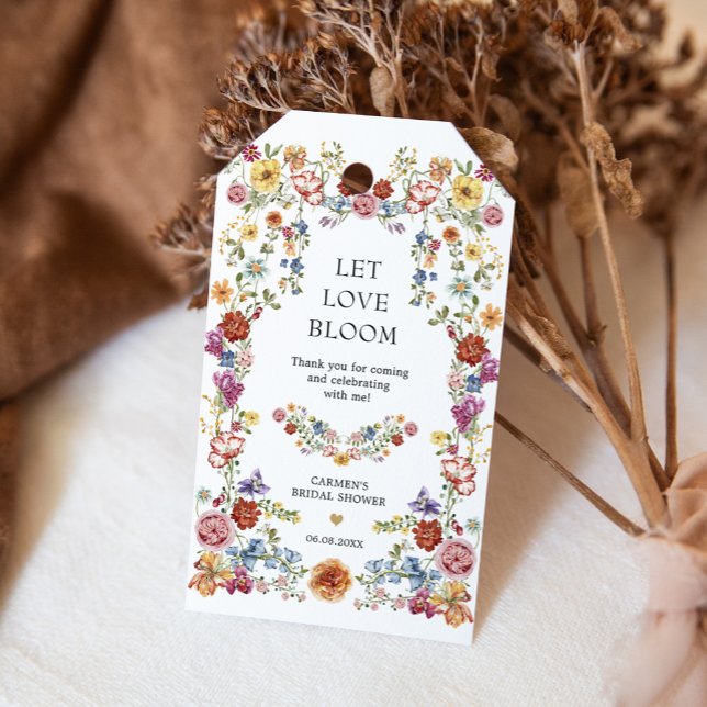 Gelassen Liebe Bloom Boho Garden Blume Brautparty Geschenkanhänger (Von Creator hochgeladen)