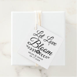 Gelassen Liebe Blüte schwarze Typografie Blume Hoc Geschenkanhänger
