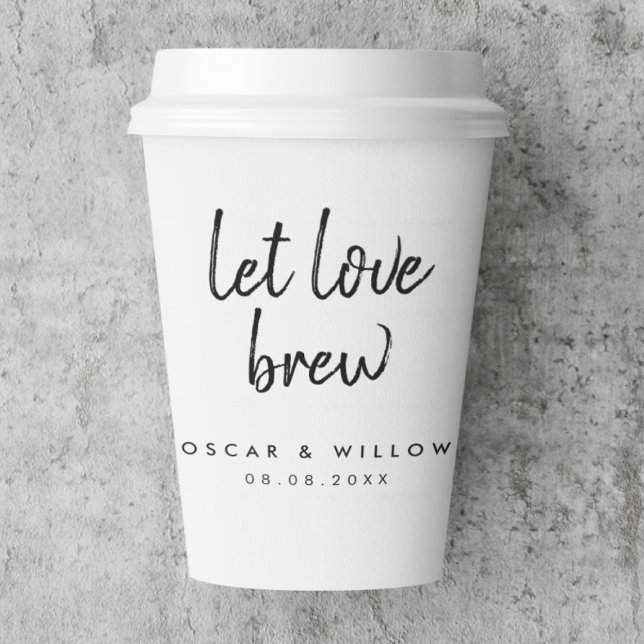 Gelassen Liebe Brew | Tee Kaffee Lover Minimale Ho Pappbecher (Von Creator hochgeladen)