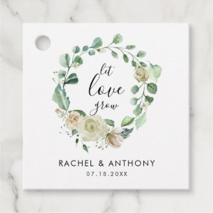 Gelassen Liebe Grow Hand Schrift White Rose Kranz Geschenkanhänger