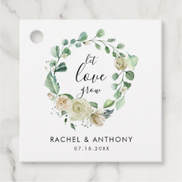 Gelassen Liebe Grow Hand Schrift White Rose Kranz Geschenkanhänger