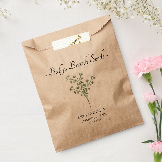 Gelassen Liebe Grow l Baby's Atem Seeds Hochzeit Geschenktütchen (Versiegelt)
