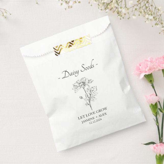 Gelassen Liebe Grow l Daisy Seeds Wedding Geschenktütchen (Versiegelt)