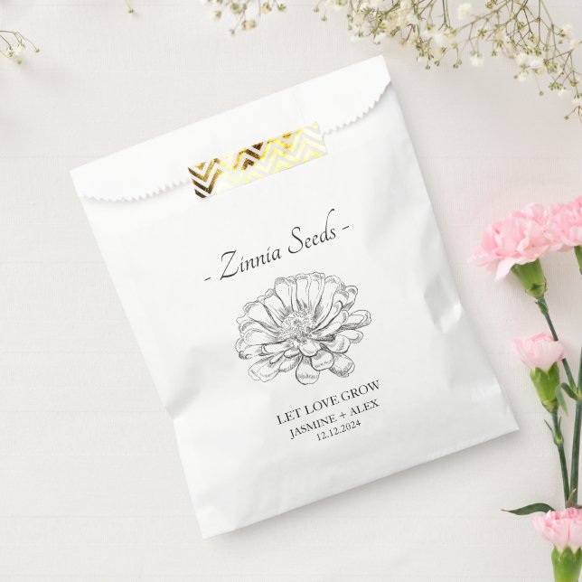 Gelassen Liebe Grow l Zinnia Seeds Wedding Geschenktütchen (Versiegelt)