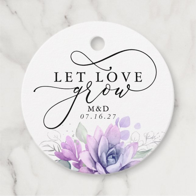Gelassen Liebe Grow Silver Greenery Elegante Hochz Geschenkanhänger (Vorderseite)