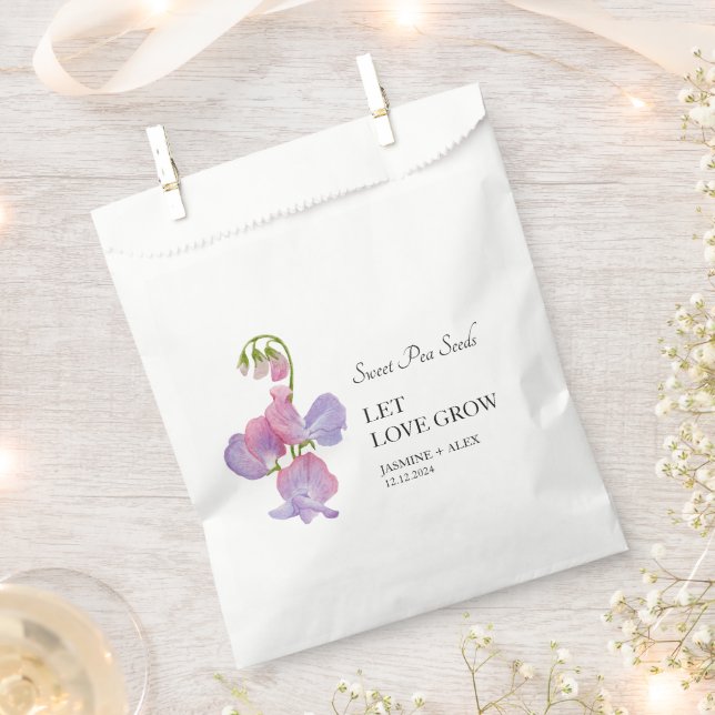 Gelassen Liebe Grow Sweet Pea Seed Wedding Geschenktütchen (Ausgeschnitten)