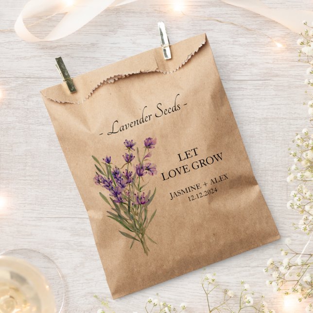 Gelassen Liebe Lavendel-Hochzeitsverpackungsbeutel Geschenktütchen (Ausgeschnitten)
