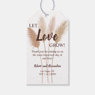 Gelassen Liebe Pampas Gras Gastgeschenk Hochzeit w Geschenkanhänger