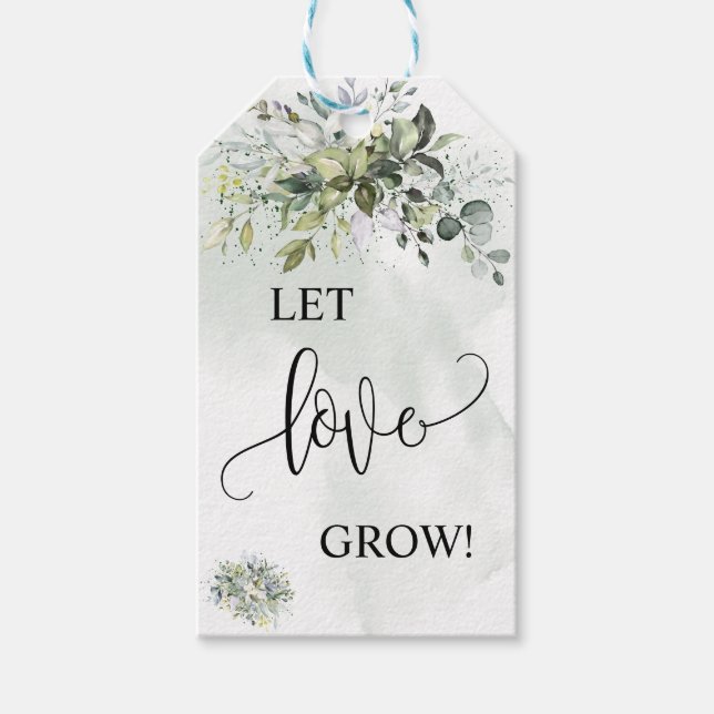 Gelassen Liebe Pflanze wachsen Geschenk Eukalyptus Geschenkanhänger (Vorderseite)