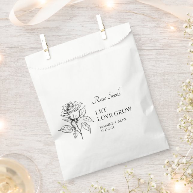 Gelassen Liebe Rose Saatgut Gastgeschenk Hochzeit  Geschenktütchen (Ausgeschnitten)