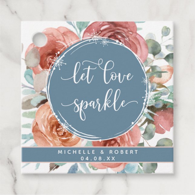 Gelassen Liebe Sparkle, Ätherischer Blumenzacker Geschenkanhänger (Vorderseite)