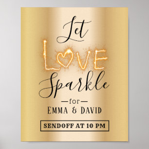 Gelassen Liebe Sparkle Modernes Gold abschicken Ho Poster