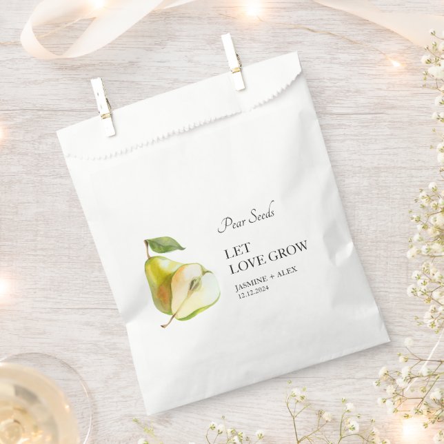 Gelassen Liebe wachsen | Birnensaatbeutel, Gastges Geschenktütchen (Ausgeschnitten)
