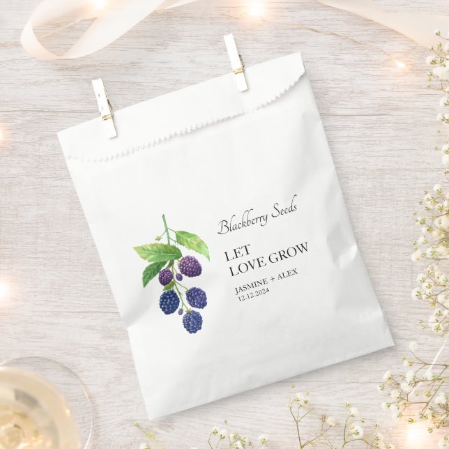 Gelassen Liebe wachsen | BlackBerry Seed Gastgesch Geschenktütchen (Ausgeschnitten)