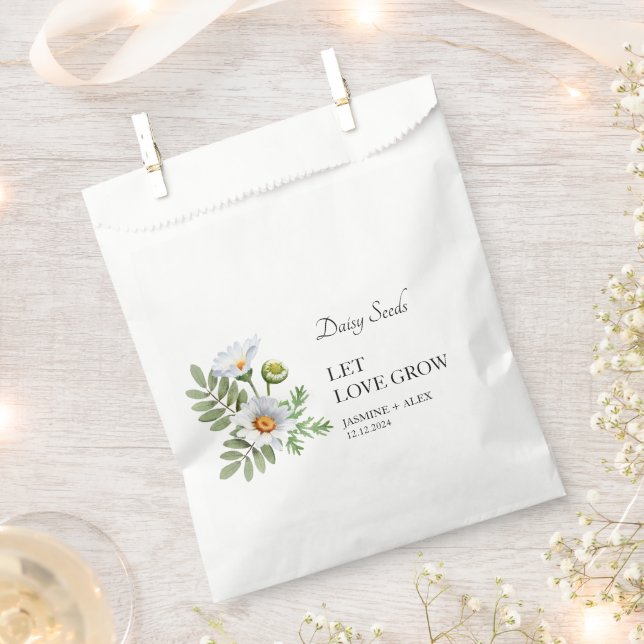 Gelassen Liebe wachsen Daisy Seed Wedding Geschenktütchen (Ausgeschnitten)
