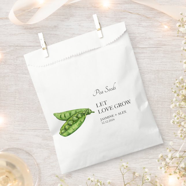 Gelassen Liebe wachsen | Erbsen-Gastgeschenk Hochz Geschenktütchen (Ausgeschnitten)