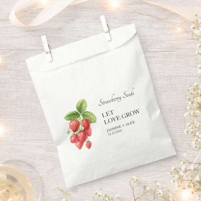 Gelassen Liebe wachsen | Erdbeerbeutel zur Gastges Geschenktütchen (Ausgeschnitten)