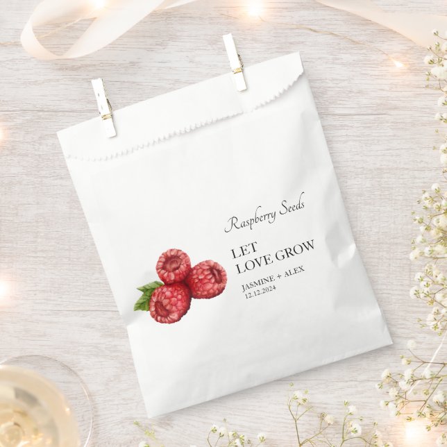 Gelassen Liebe wachsen | Himbeersfutterbeutel für  Geschenktütchen (Ausgeschnitten)