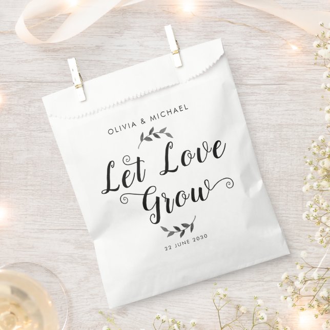 Gelassen Liebe wachsen Hochzeitsfutter Botanisch E Geschenktütchen (Ausgeschnitten)