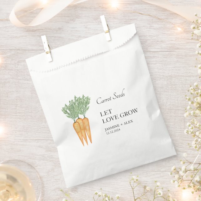 Gelassen Liebe wachsen | Karottenwurzel Gastgesche Geschenktütchen (Ausgeschnitten)