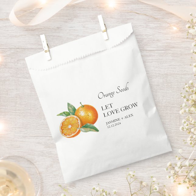 Gelassen Liebe wachsen | Orangensaftbeutel für Gas Geschenktütchen (Ausgeschnitten)