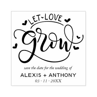 Gelassen Liebe wachsen - Save the Date Gummistempel