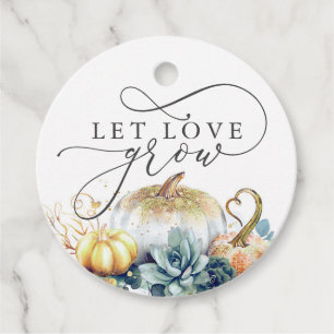 Gelassen Liebe wachsen Sukkulente und Pumpkins fal Geschenkanhänger