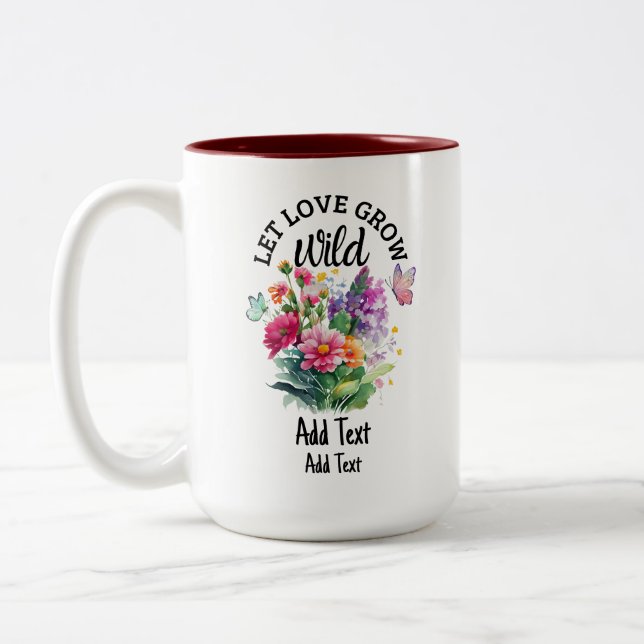 Gelassen Liebe wachsen Wild Niedlich positiv Zweifarbige Tasse (Links)