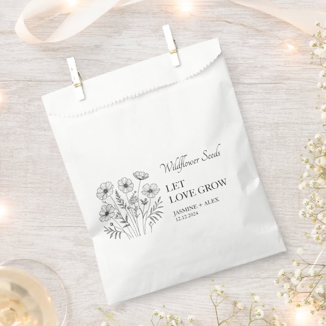 Gelassen Liebe Wildblume Saatgut Hochzeit wachsen Geschenktütchen (Ausgeschnitten)