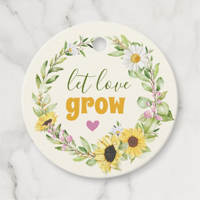 Gelassen Liebe Wildblume wachsen Sonnenblumen Polt Geschenkanhänger (Vorderseite)