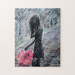 Gelassen Regen - Aquarellmalerei - Kunst
